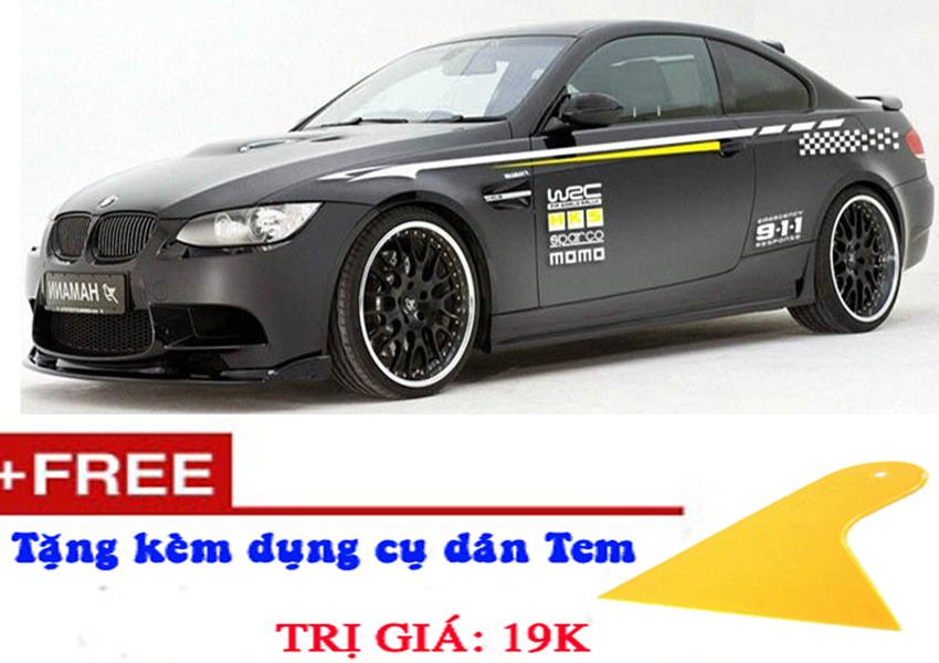Bộ tem dán sườn xe D-127 tặng kèm dụng cụ dán tem (Trắng +Vàng)