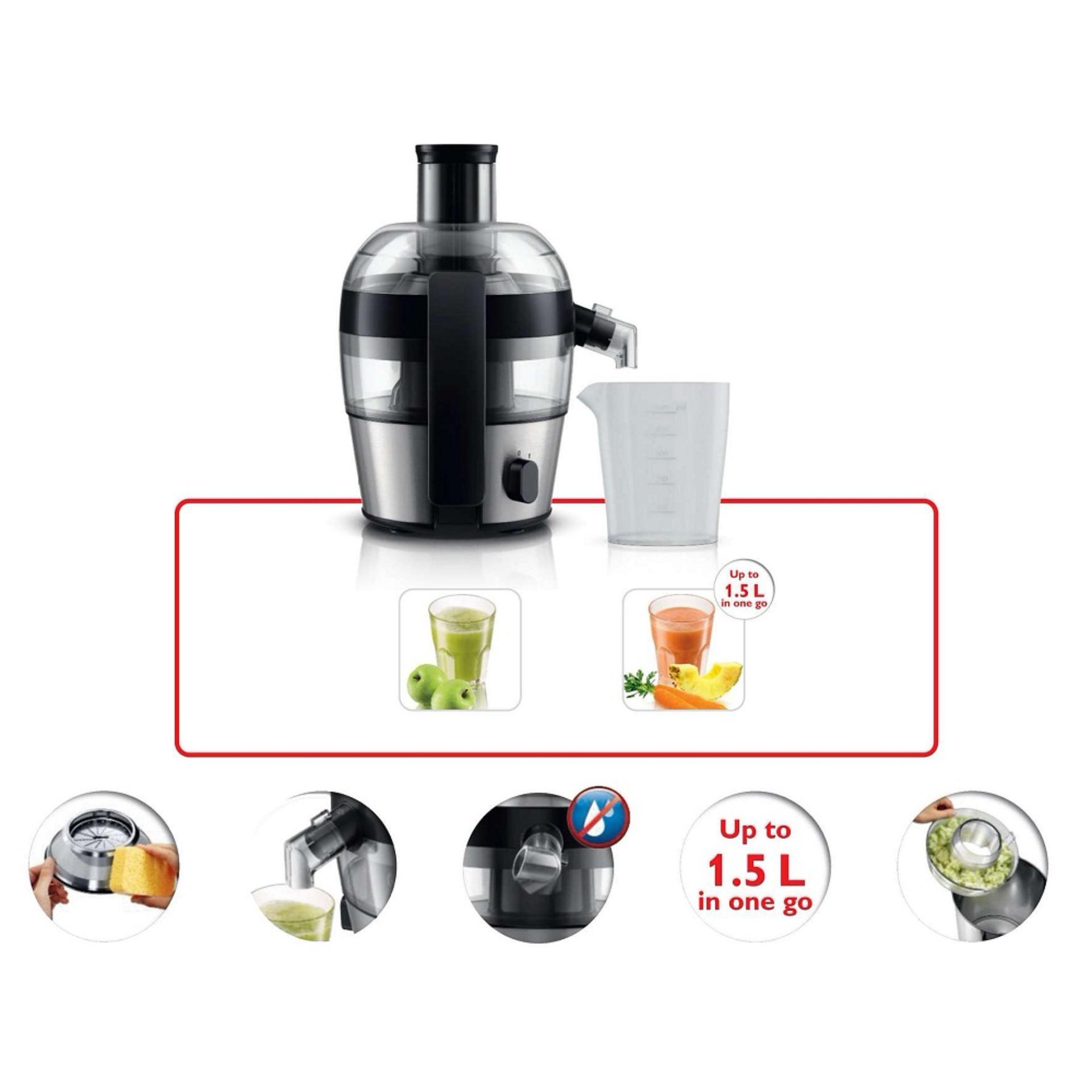 Máy ép trái cây Philips HR1836 0.5L (Đen) - Hàng nhập khẩu