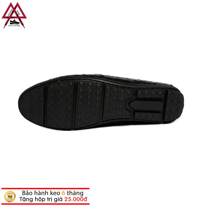 Giày Lười Nam Da Bò Vân Cá Sâu Cao Cấp - HS08