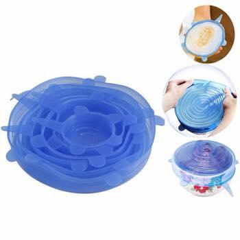 Bộ 6 miếng bọc, màng bọc silicon bảo vệ thực phẩm đa năng