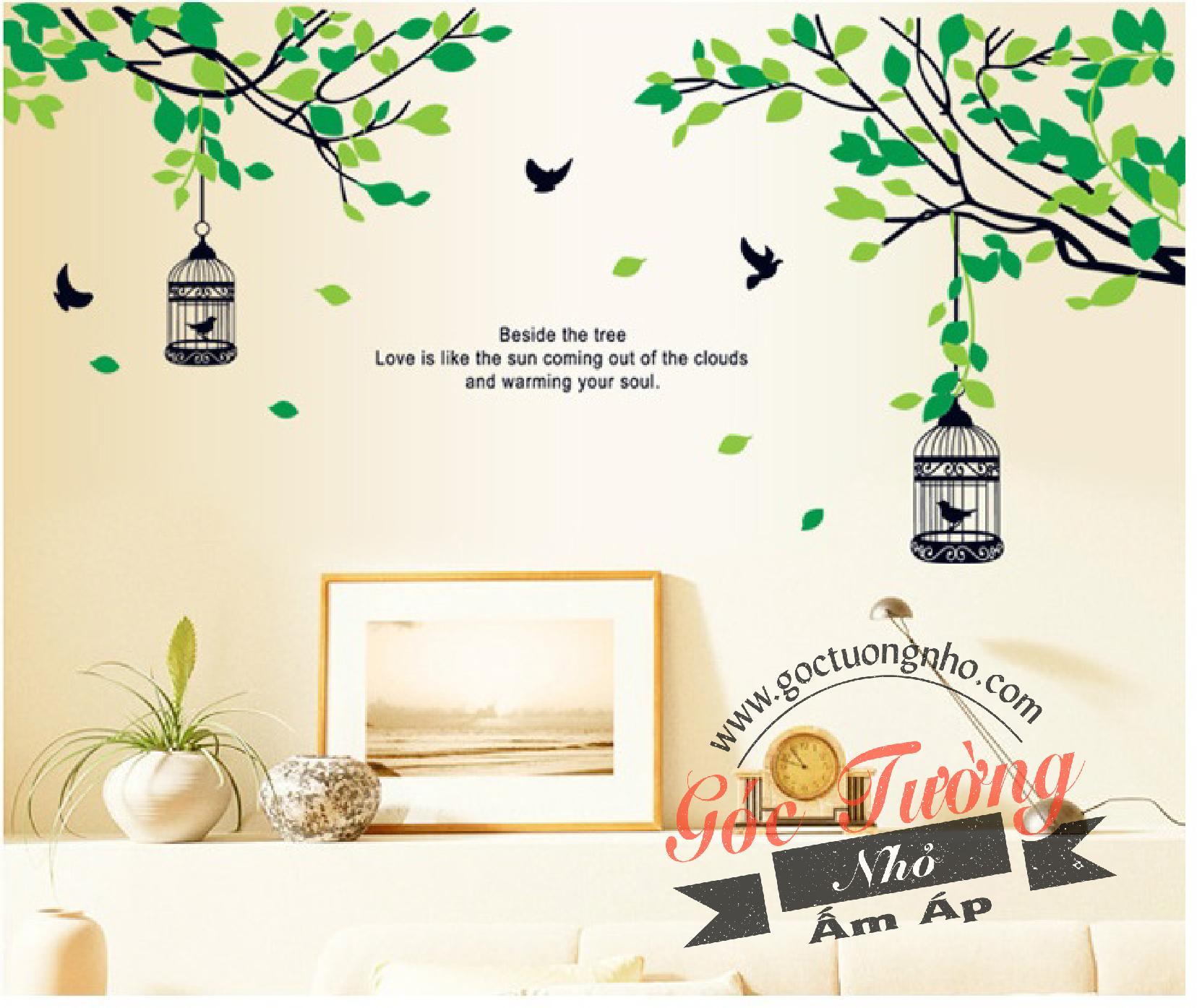 DECAL DÁN TƯỜNG HÌNH CÂY XANH AY9045