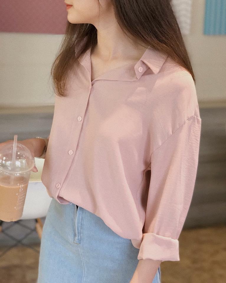 Áo sơ mi Oversize Lụa Tơ ấn