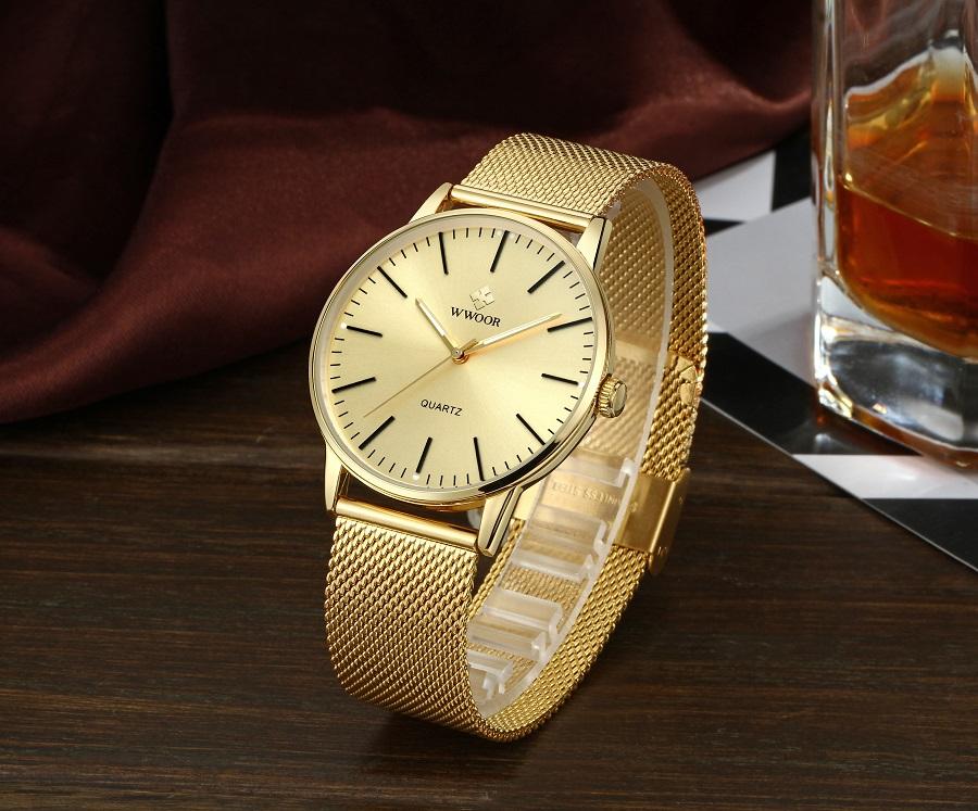 Đồng hồ thời trang nam WWOOR 8832, dây thép lưới sang trọng, tặng Pin cao cấp SONY 626 JAPAN