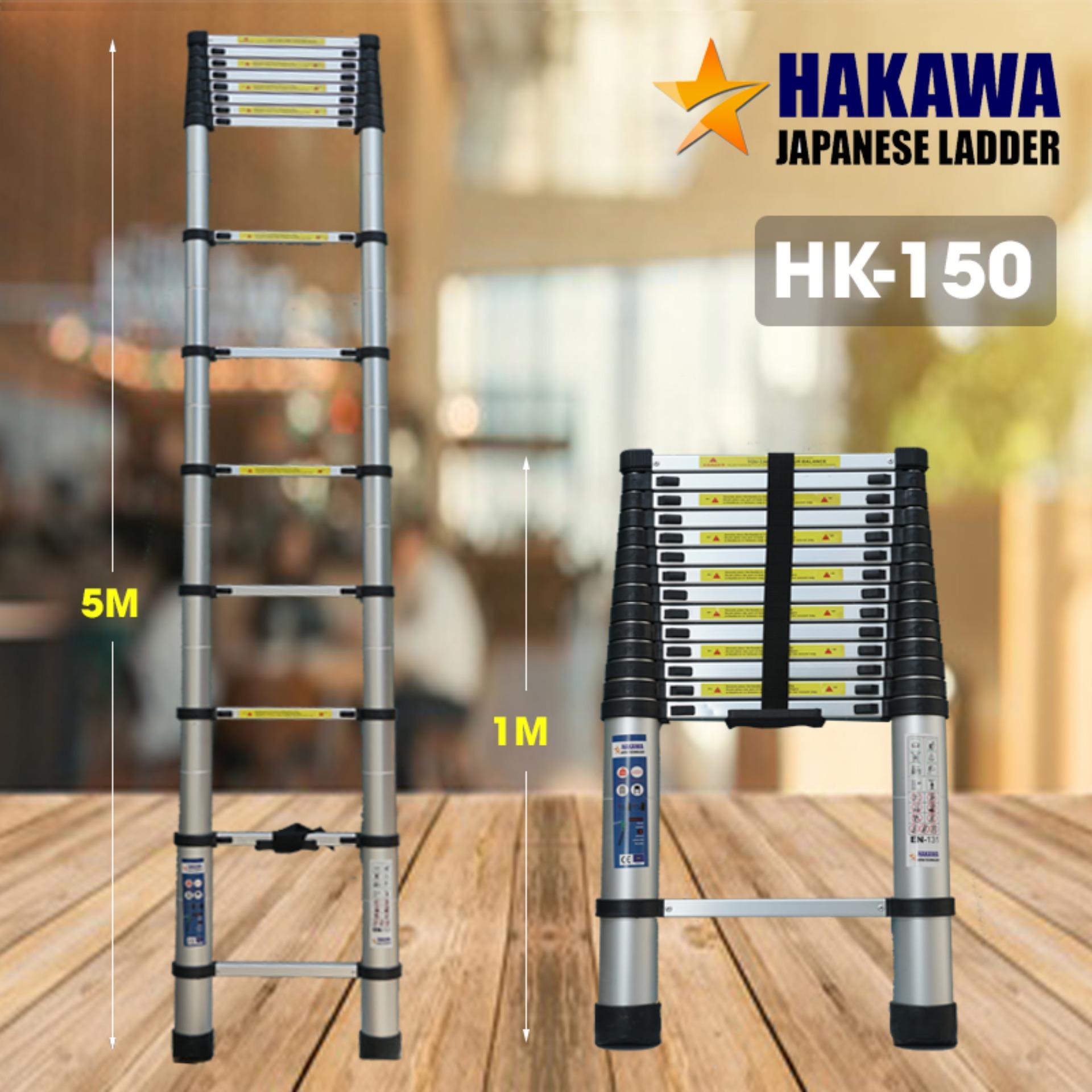 [HAKAWA] Thang nhôm rút đơn hakawa Hk150 - dùng trong gia đình (cao 5met)