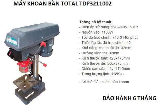 Máy khoan bàn 1500W TOTAL TDP3211002