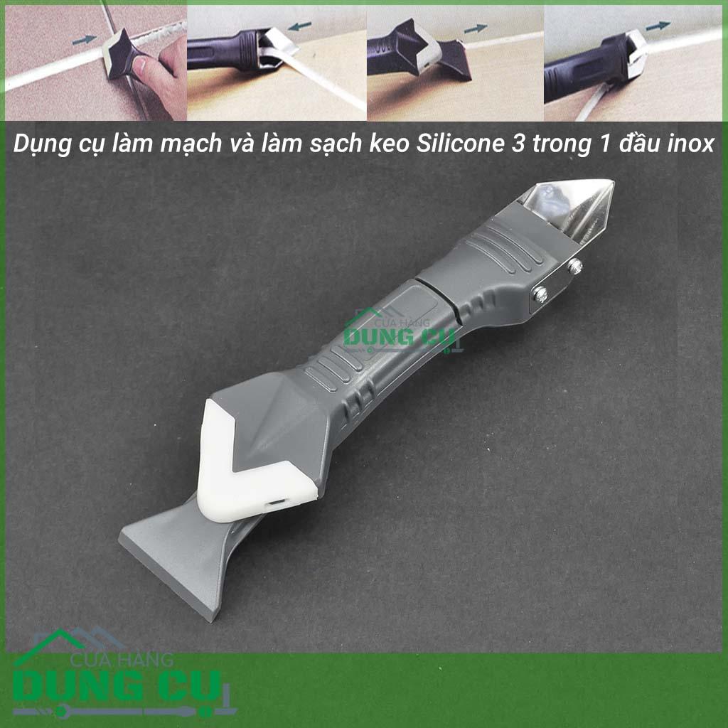 Dụng cụ làm sạch và vuốt keo silicon đa năng 3 trong 1 (đầu kim loại)