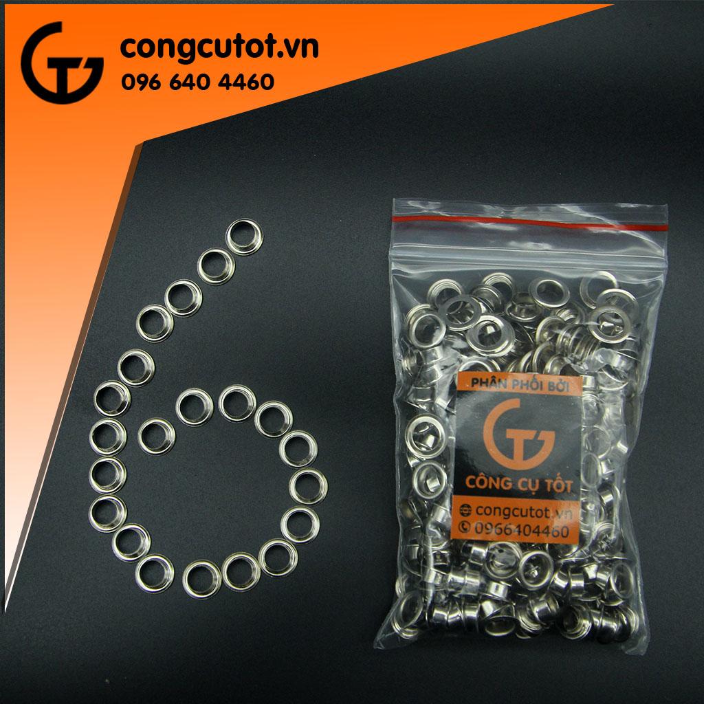 Khoen ore 6mm chuyên bấm vải túi 100 cặp (Mắt cáo)