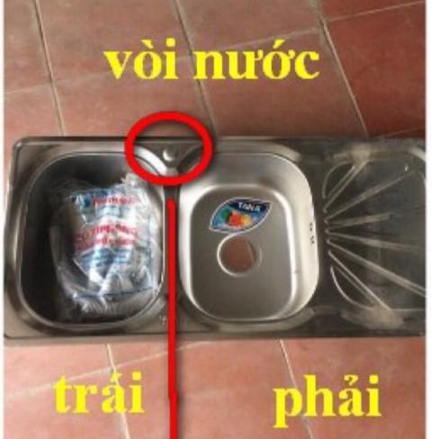 Chậu rửa bát Inox Tân Á xuất khẩu 2 ngăn (có bàn phụ) - đã đủ phụ kiện thoát nước