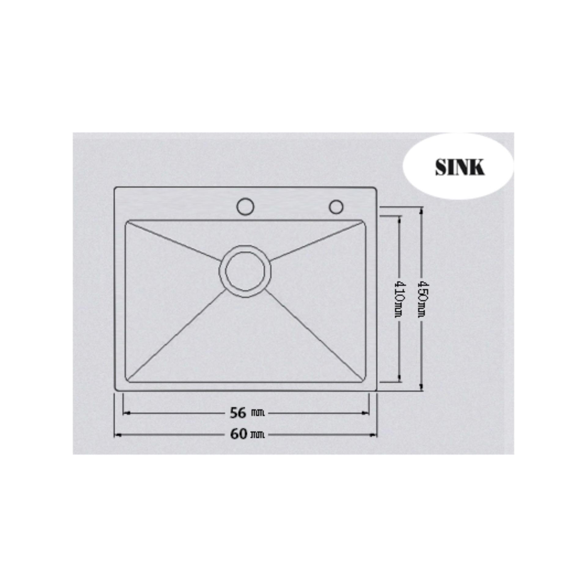 Chậu rửa bát inox JIKAS 7006 ( 60cm x 45cm)