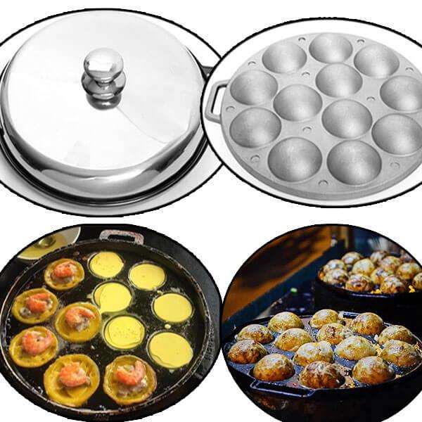 Khuôn Bánh Khọt 12 Lỗ Chống Dính Có Nắp ( Khuôn Dày HVNCLC )