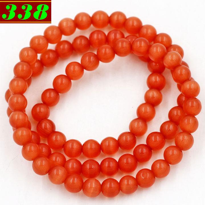 Vòng chuỗi tay quấn ba đá thạch anh cam VDB14