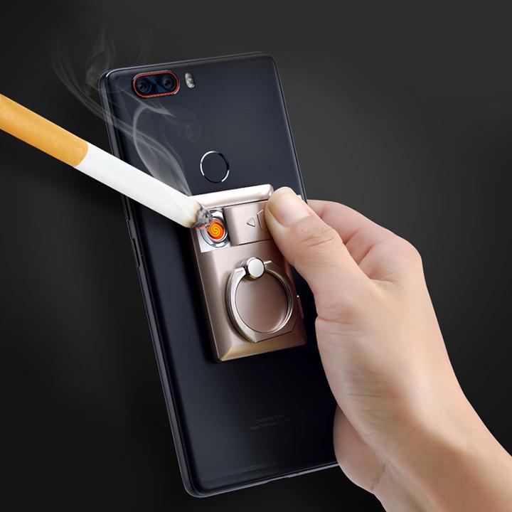 Giá đỡ điện thoại chiếc nhẫn kiêm bật lửa sạc USB - hàng độc lạ
