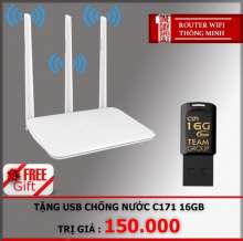 Router Wifi thông minh 300mbps PHICOMM KE 2M 3 Angten Ram 32MB + USB 16GB chống nước Team C171 - Hãng phân phối chính thức
