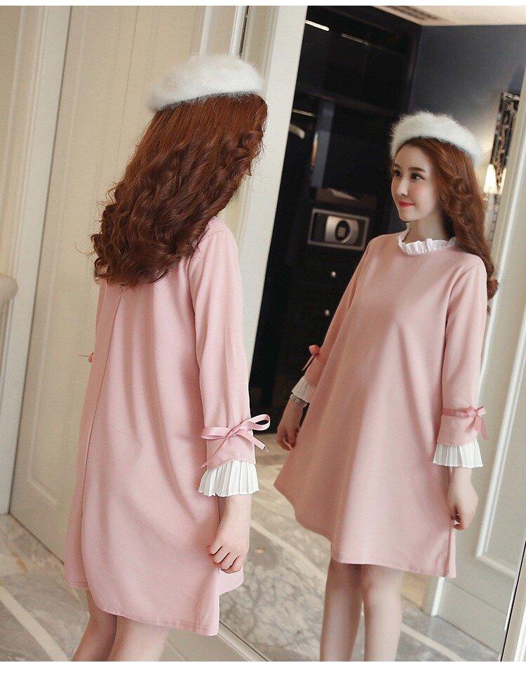 Đầm váy bầu tiểu thư hồng phấn