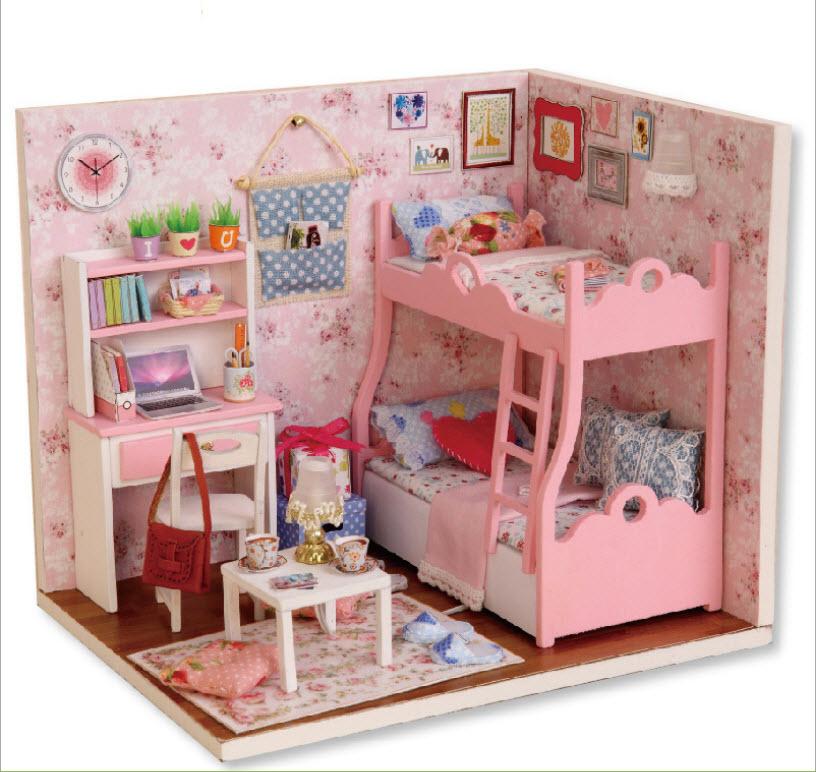 Mô hình nhà gỗ DIY Căn phòng của bé