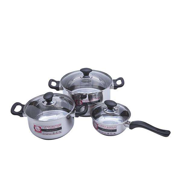 Bộ nồi và quánh Elmich Smartcook Inox 304, đáy từ size 16 - 20 - 24cm (2351496)