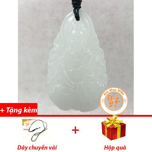 Mặt dây chuyền phật bản mệnh văn thù bồ tát đá cẩm thạch trắng