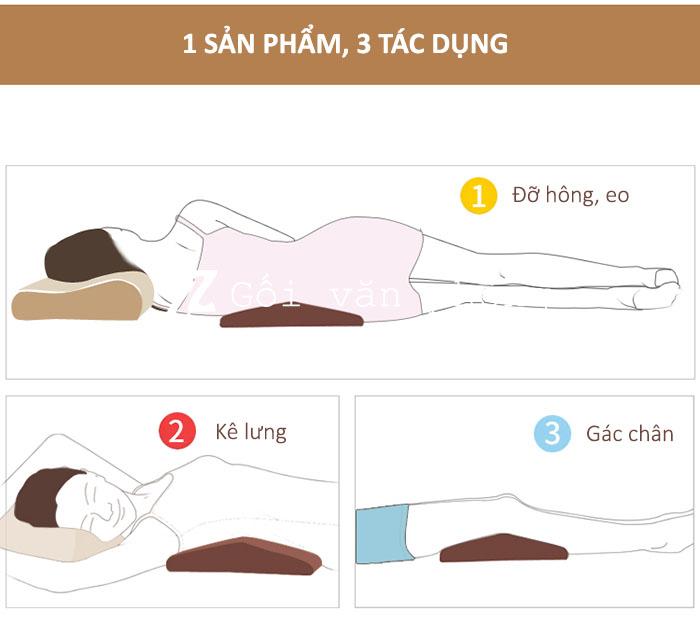 Gối kê lưng bà bầu cao su non GLN-01