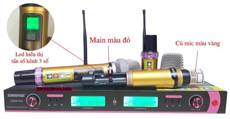 [HCM]Micro không dây Shure UGX10II main đỏ