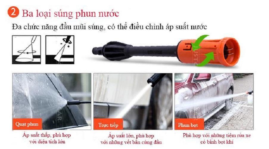 Máy bơm áp lực rửa ôtô, xe máy (bản Cao cấp + Tặng phụ kiện) Xịt, rửa oto, xe máy, v.v. Yili