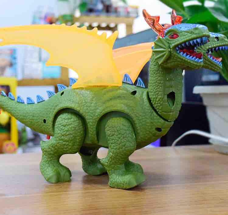 Bộ khủng long 2 đầu biết đi phát nhạc chiếu 3D cho bé