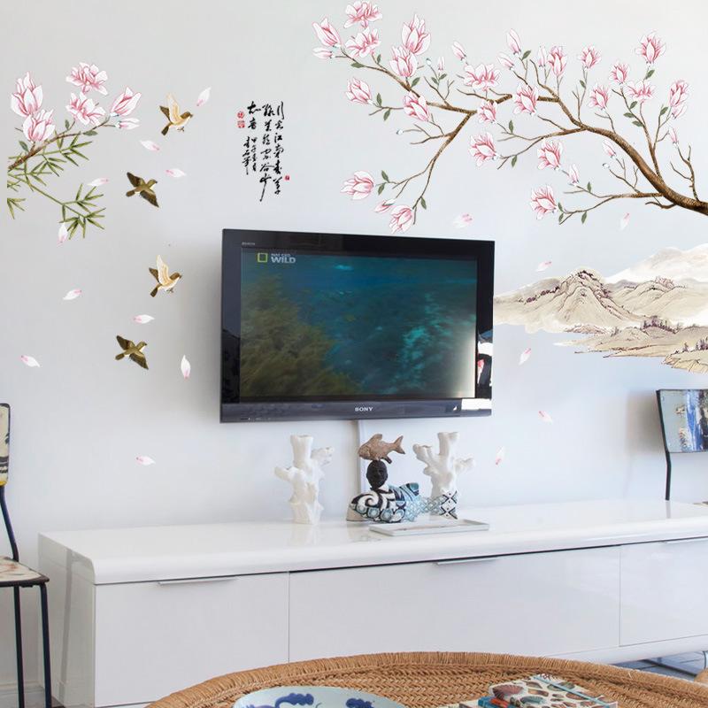 Decal dán tường cành hoa đào Sticker Tranh Dán Tường SK9286-flowerdecal