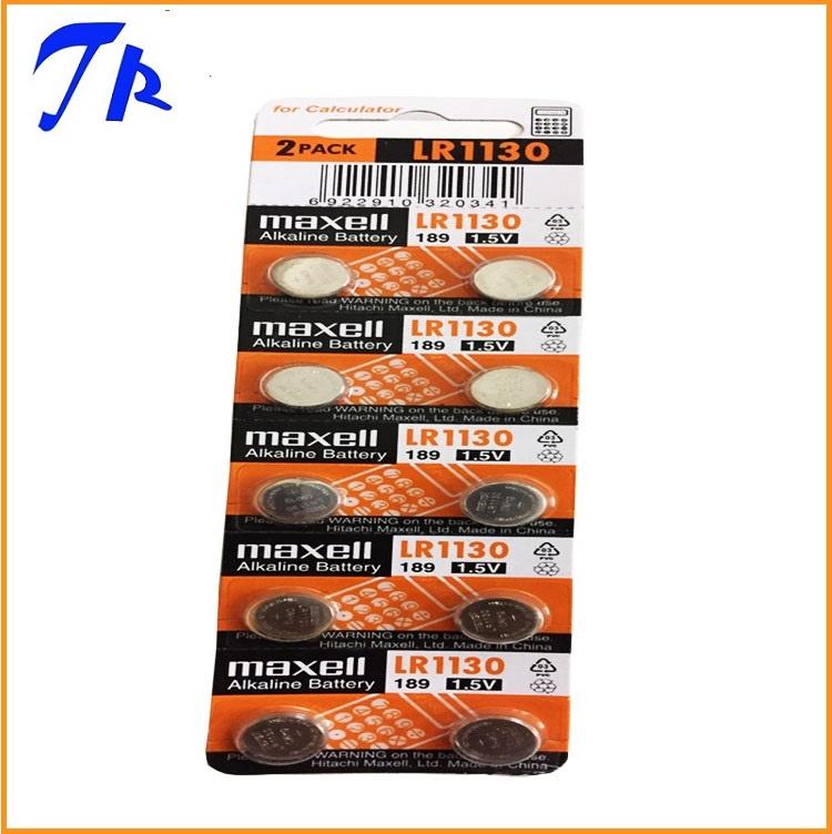 [HCM]10 viên Pin AG10/ LR1130/ 189 Maxell alkaline 1.5v