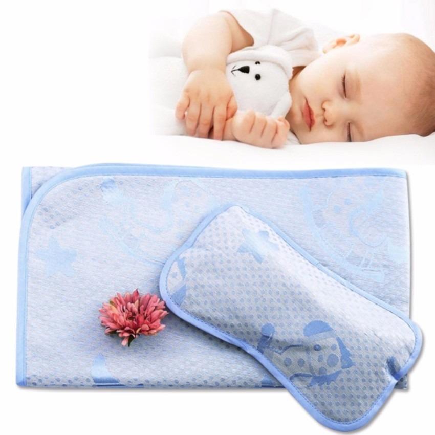 Chiếu lụa điều hòa cao cấp kèm gối cho bé