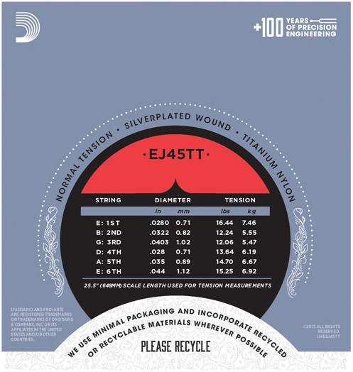 Classical Guitar Strings D'Addario EJ45 Pro-Arte Nylon Classical Guitar Strings #Normal Tension