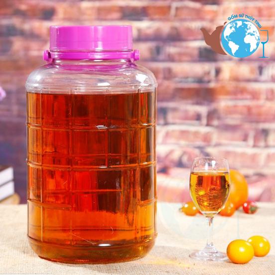 [HCM]Bình Thuỷ Tinh Ngâm Rươu Sâm Có Quai Xách Không Van 3 Lít