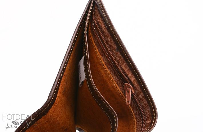 Bóp ví nam đứng da H2 leather (Nâu)