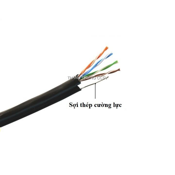 Cáp mạng 5E ngoài trời 100m có thép treo