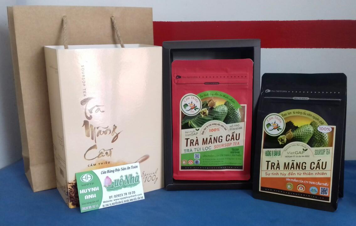 HỘP COMBO TRÀ MÃNG CẦU CẨM THIỀU 100G (Trà hương vị đậm đà và Trà túi lọc)