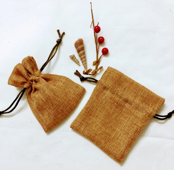 Túi vải bố linen màu vàng bố (10x12cm)
