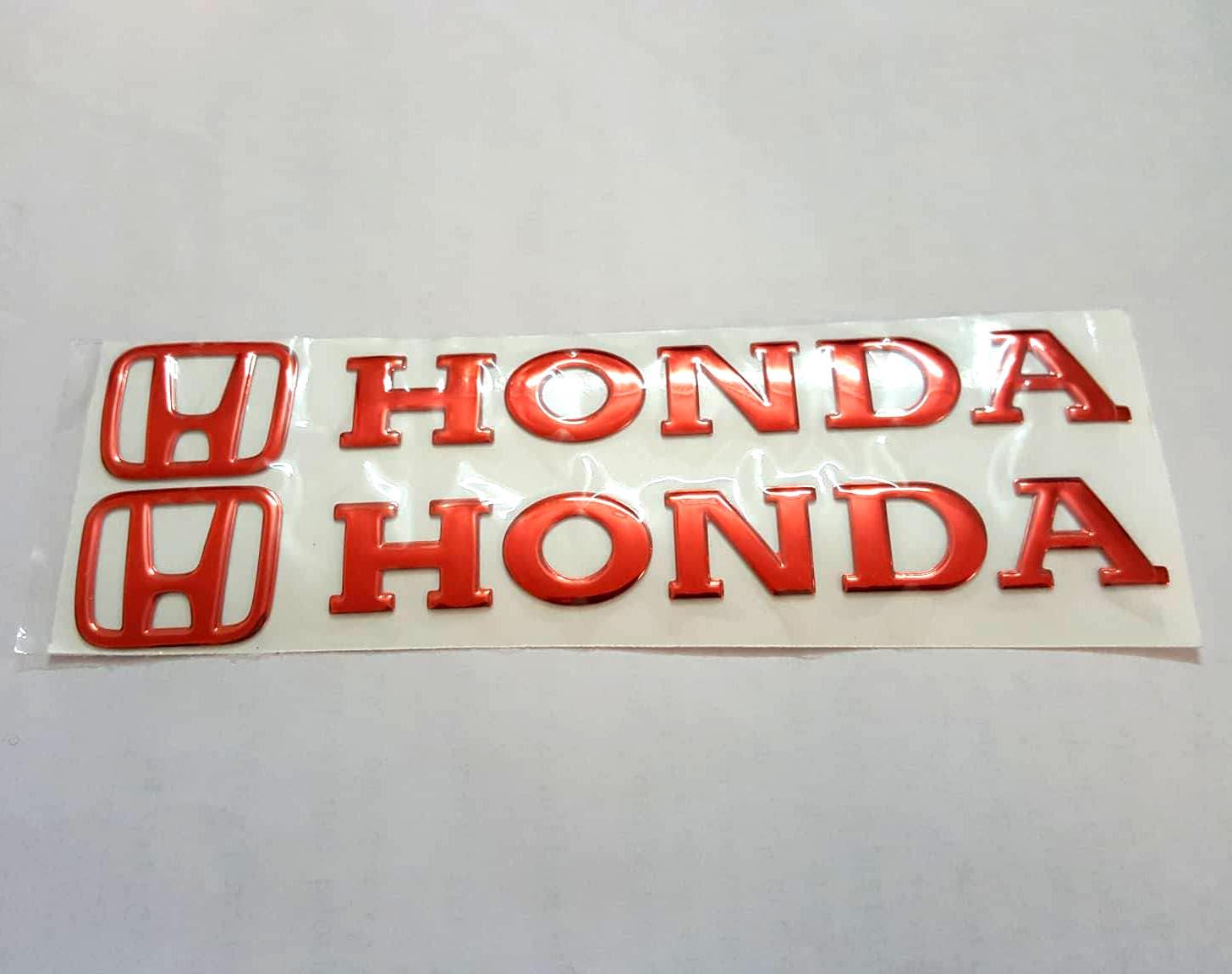 Bộ 2 miếng dán nổi chữ Honda ( Đỏ)