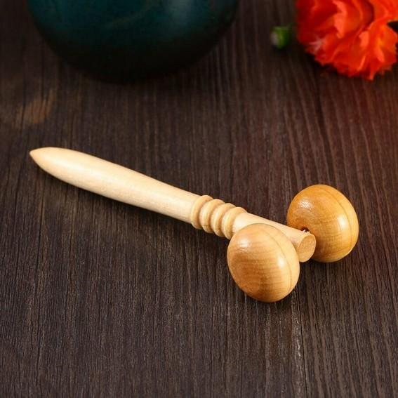 cây lăn massage mặt, mũi bằng Gỗ 