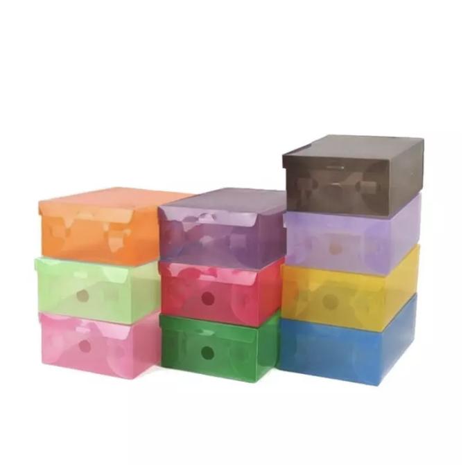 Bộ 2 Hộp Đựng Giày Trong Suốt Siêu Bền (Màu giao ngẫu nhiên hộp giày size 43 đựng vừa)