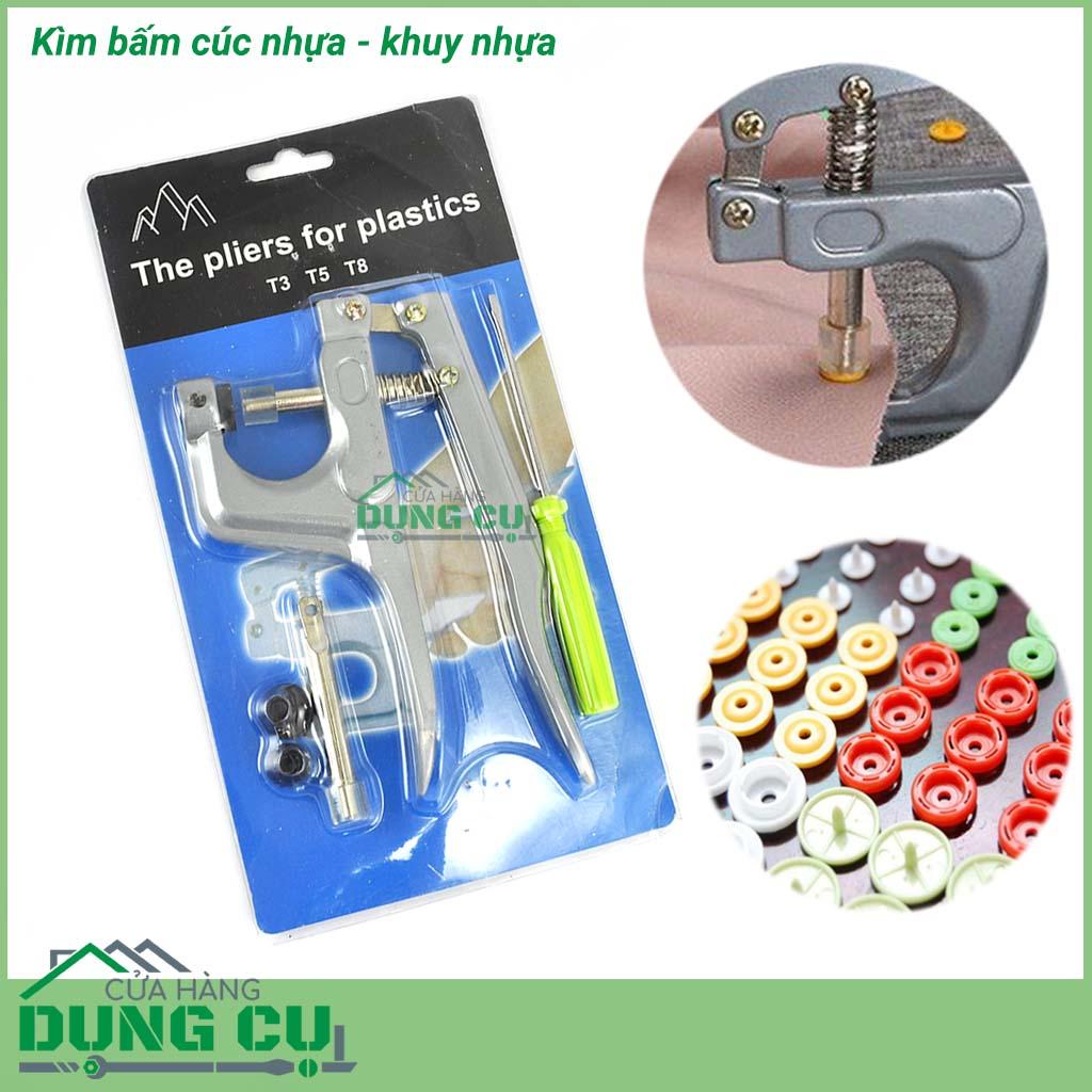 Kìm bấm khuy nhựa, cúc nhựa 3 cỡ t3/t5/t8