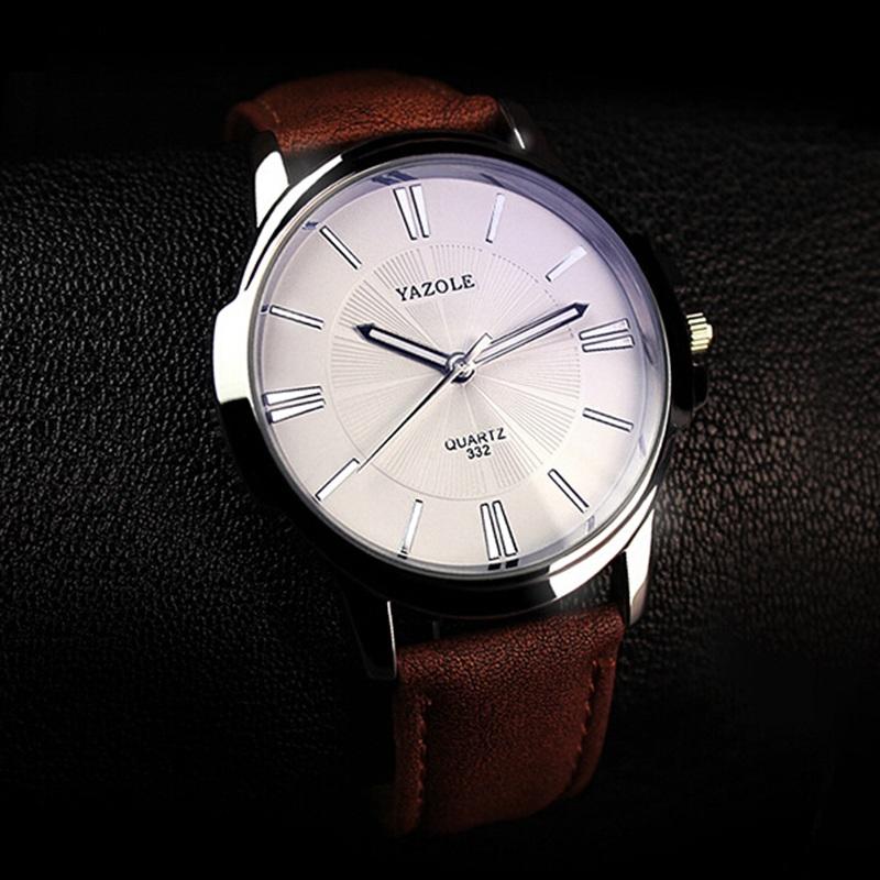 [HCM]Đồng hồ nam Yazole Y9-12 dây da