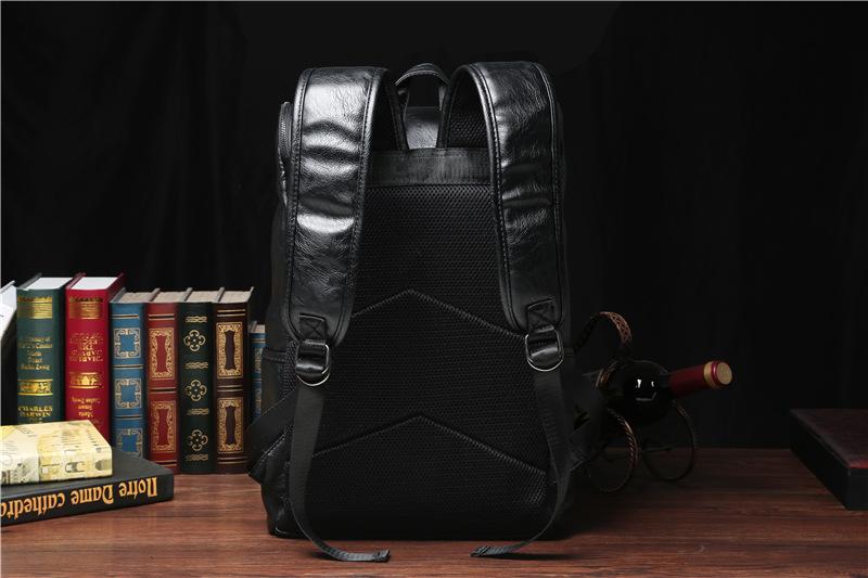 Balo laptop unisex bằng da PU đẹp (đen bóng)
