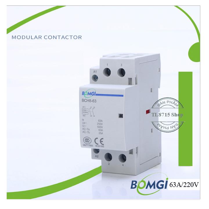 Khởi động từ Contactor 63A-220V mini lắp ray cài Aptomat