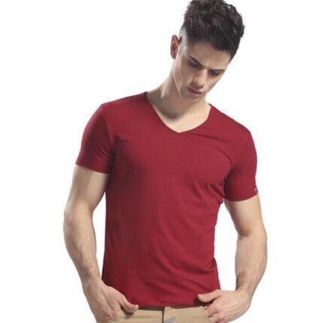 Áo thun nam body cổ tim