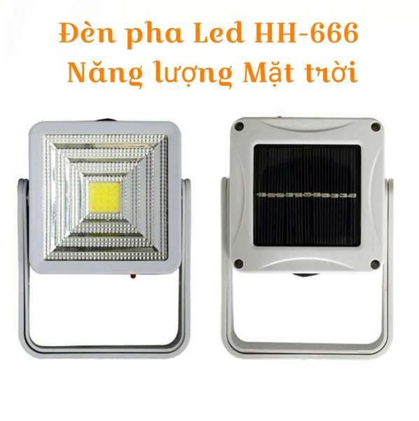 Đèn Pha Led Mini HH-666 Năng lượng Mặt trời Ánh sáng trắng