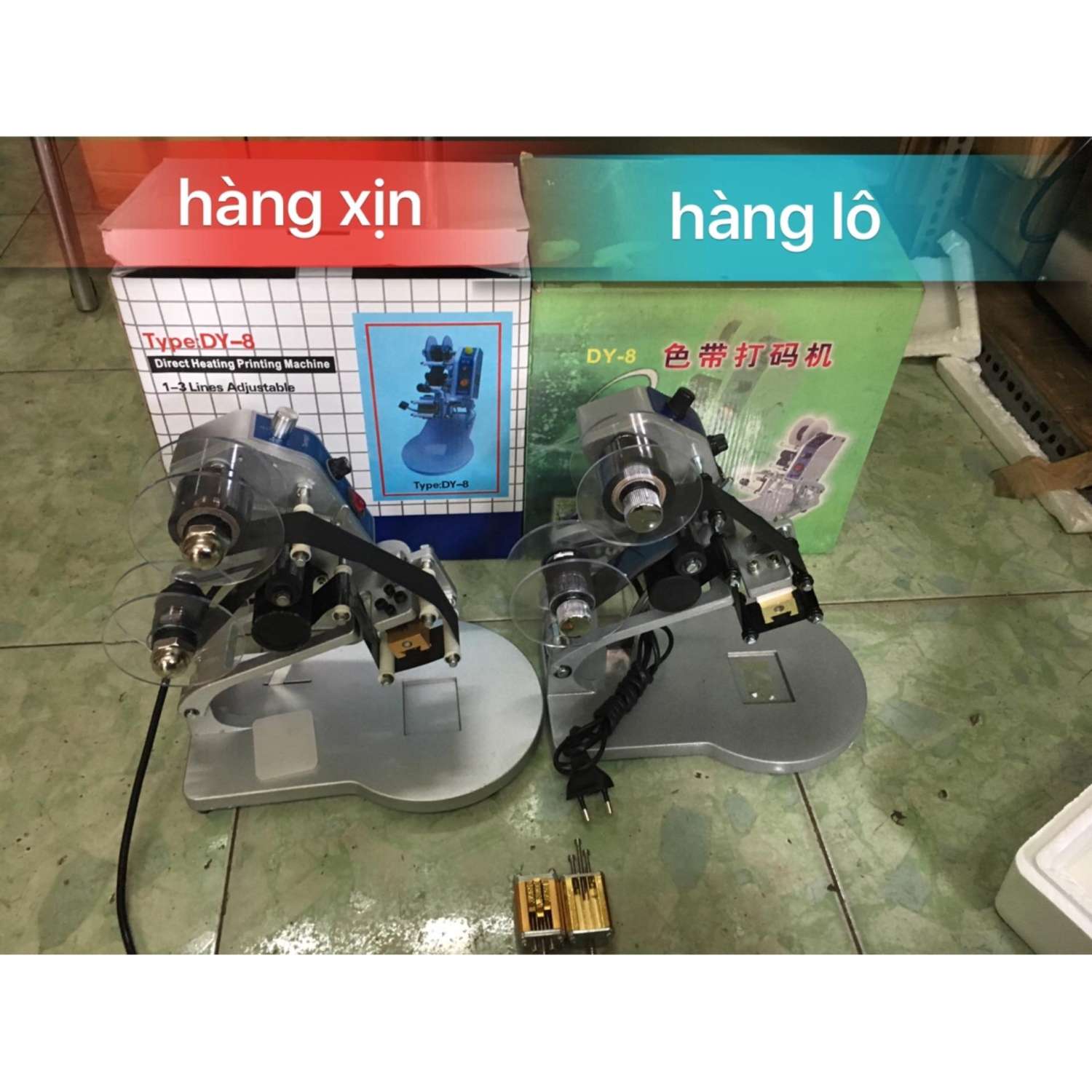 Máy in Date dập tay DY8 (Xám)