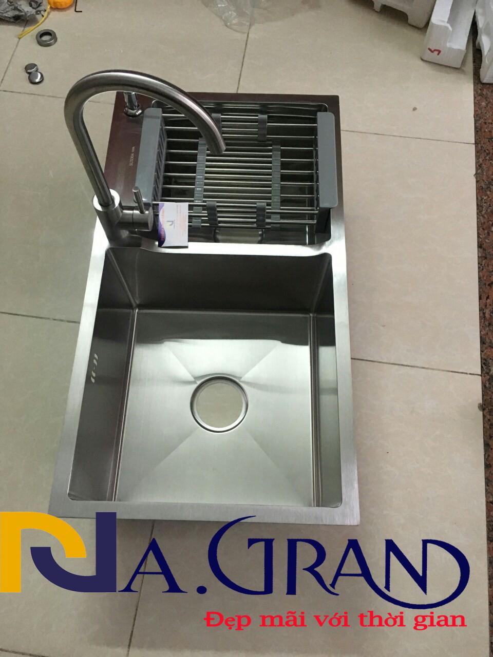 Chậu Rửa Chén Bát INOX 304 Cao Cấp N7 NA.GRAND Tặng Rổ Đa Năng và Bộ Xả Chậu