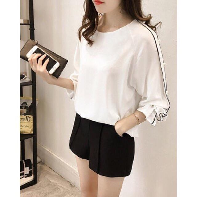 [HCM]Áo Kiểu Viền Tay Xinh Đẹp