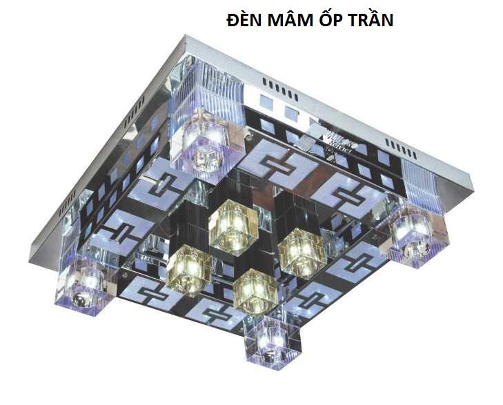 Đèn mâm trang trí ốp trần đổi màu NC 6023A led (Họa tiết)