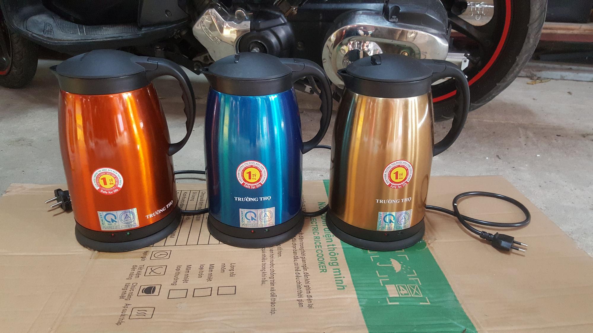 Ấm siêu tốc inox 2 lớp màu Trường Thọ BA-86BF