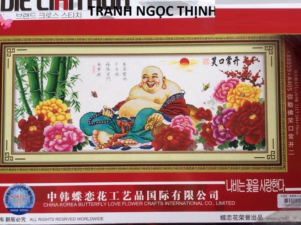 Tranh thêu chữ thập (chưa thêu) phật di lặc DLH-YA405-KT: 164x70