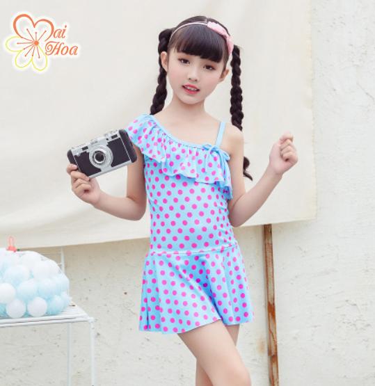 Bikini Bé Gái Chấm Bi BB020 Mai Hoa(16kg-27kg)